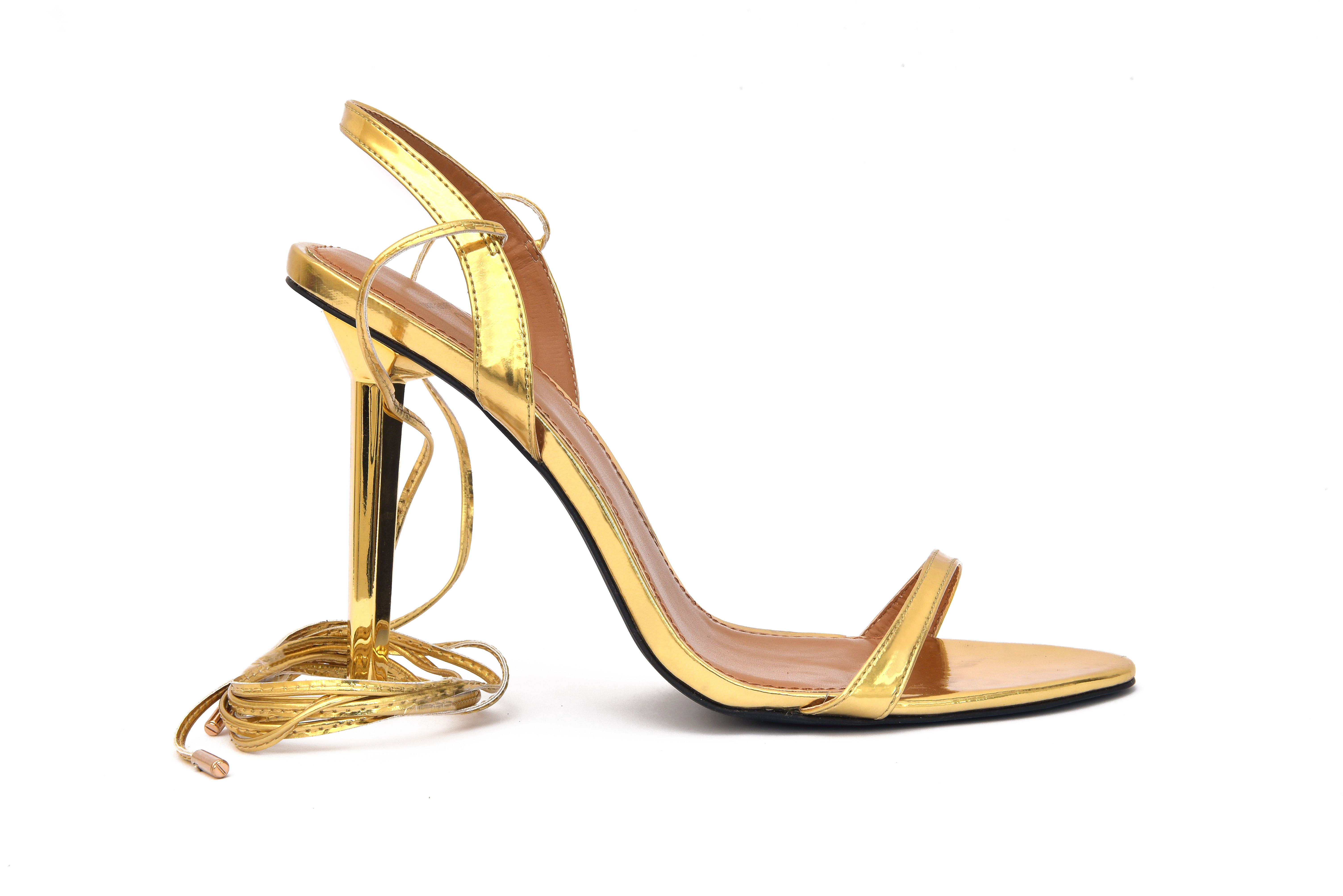 Gold Patent Sandals