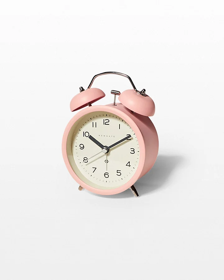 Newgate Pink Twin-Bell Alarm Clock - Classic Design