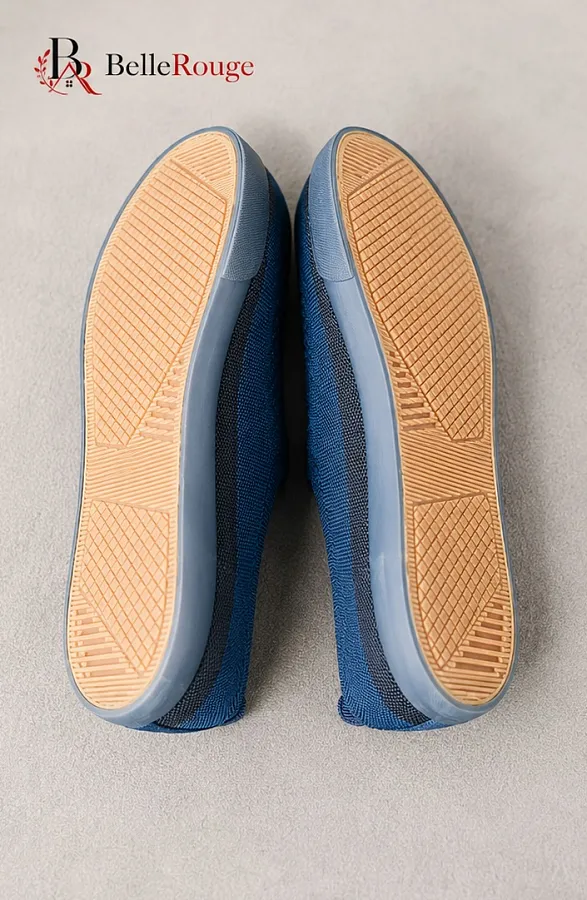Blue Knitted Slip-On Casual Shoes thumbnail 3
