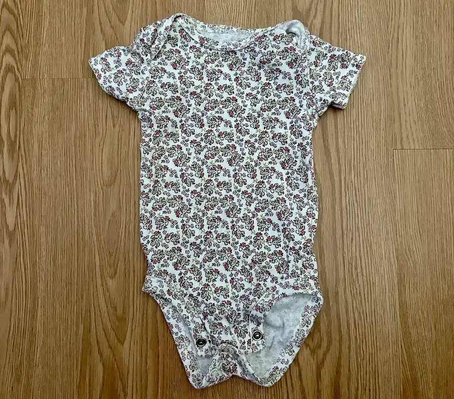 Cute Floral Print Baby Onesie Short Sleeve